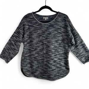 Max Studio Black and White Textured Knit Top